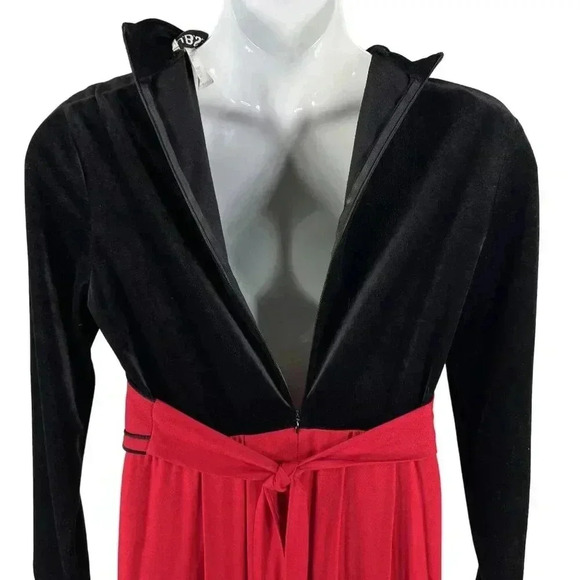 Vintage JBS Ltd Dress Size 12 Red Vest Skirt & Black Velvet Top Holiday Prairie - Picture 9 of 16